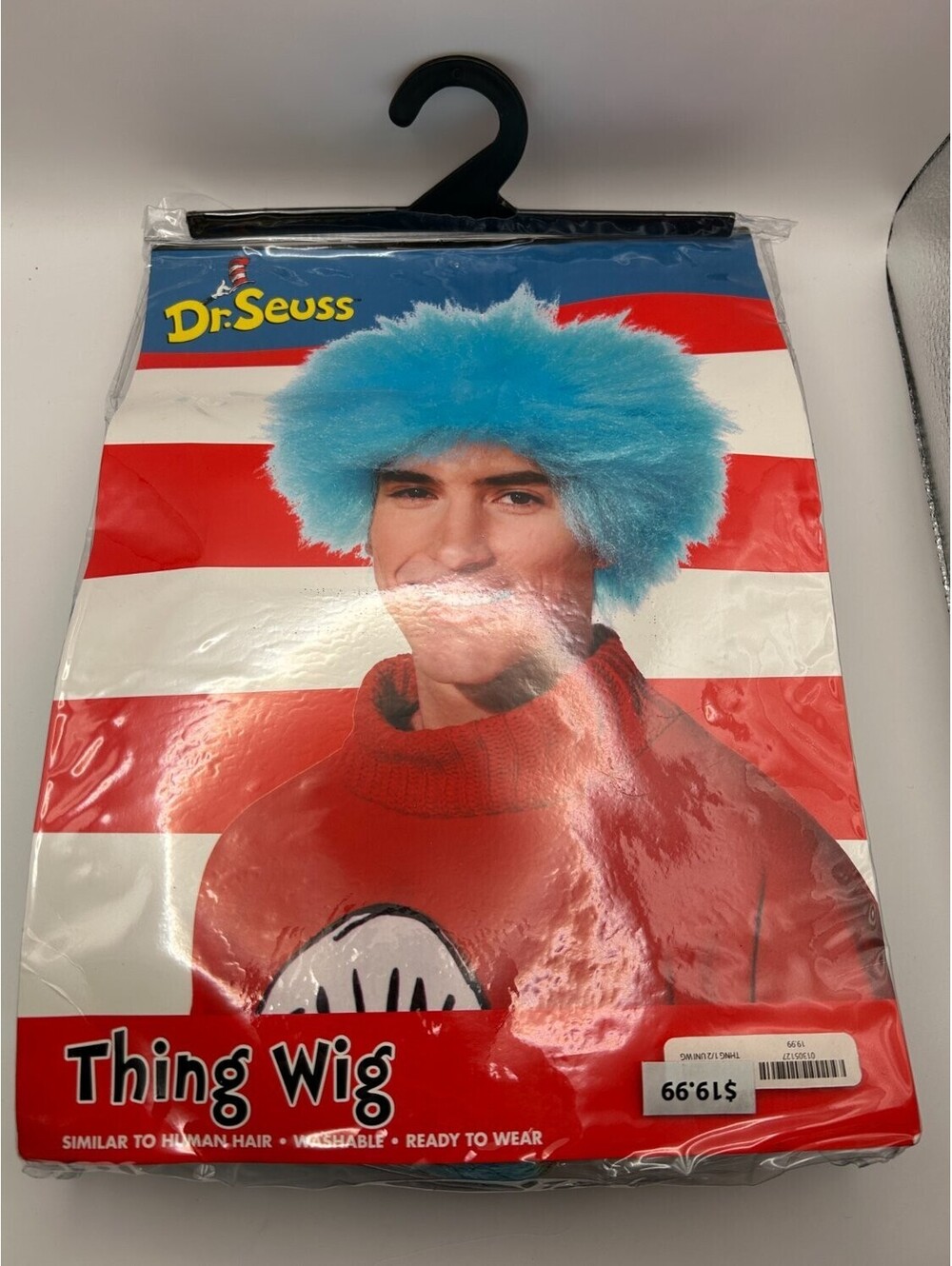 Dr. Seuss Thing 1 Thing 2 Blue Wig Spirit Halloween Costume Adult NIP